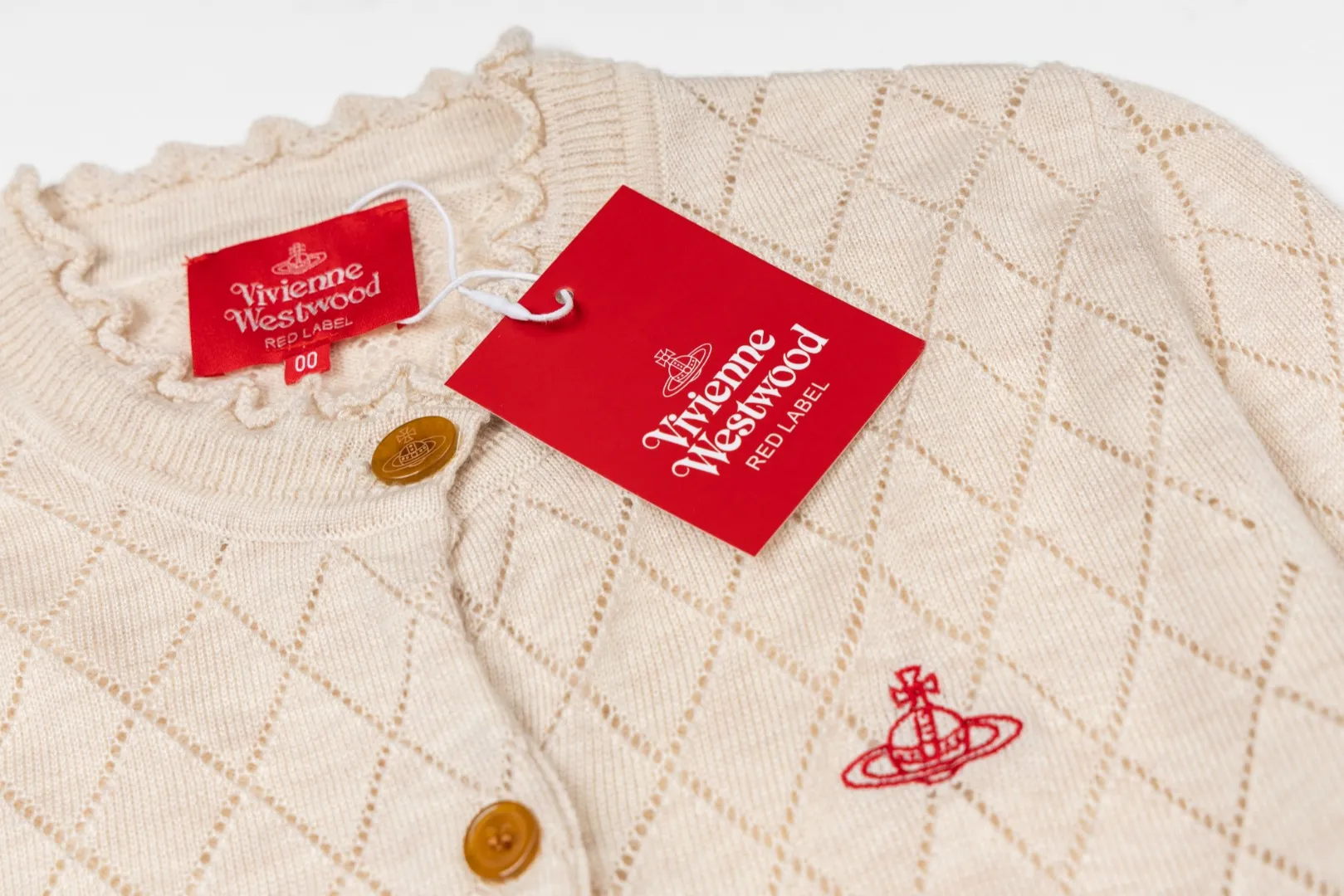 VIVI161# vivienne west wood 25FW October Tokyo show new model diamond pattern classic red label cardigan Size: 1 yard (90-110 pounds) 2 yards (110-130 pounds) 3 yards (130-150 pounds) Color: red, apricot, black